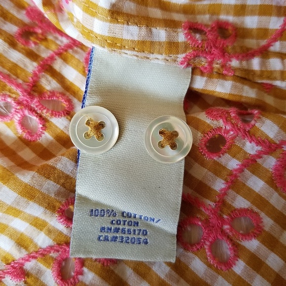 Anthropologie Odille Gingham Eyelet Button-Down 2 - Picture 7 of 8